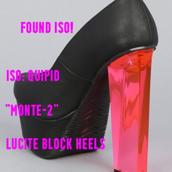 Qupid Shoes - FOUND ISO! Qupid "Monte-2" Lucite Block Heels @lovenushuz